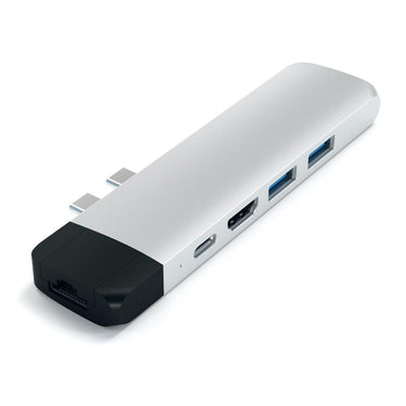 satechi usb-c pro hub w/ ethernet & 4k hdmi silver